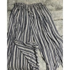 Romantic Gypsy Wide Leg Linen Pants With Slits